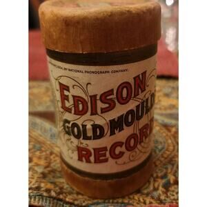 Edison Gold Moulded Records Cylinder Echo All Over The World Catalog 1905 Vintag